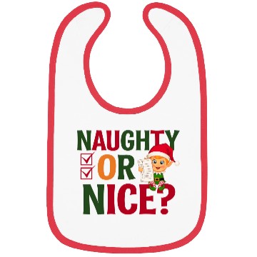 Discover Naughty or Nice Elf Checklist Christmas Fun Bibs