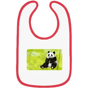 Discover Cute panda bear with bamboo - design for kids Bibs