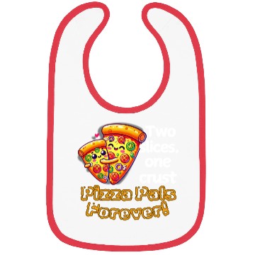 Discover Cheesy Together: Two Slices, One Heart! Bibs