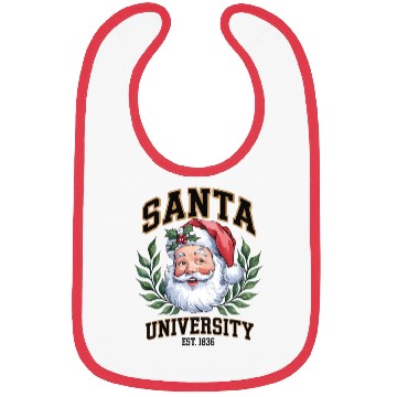 Discover Santa University Est. 1836, santae, newe year gift Bibs