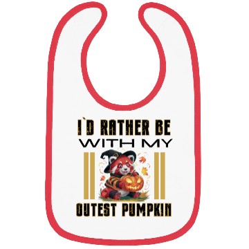 Discover I`D Rather Be With My Cutest Pumpkin Fall Design Bibs