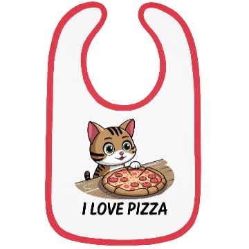 Discover Pizza lover cat Bibs