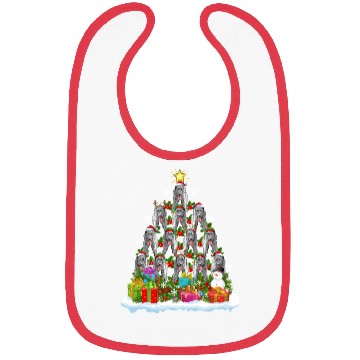Discover Irish Wolfhound Dog Ugly Christmas Tree Santa Hat Bibs