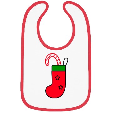 Discover christmas sock with candy cane Bibs