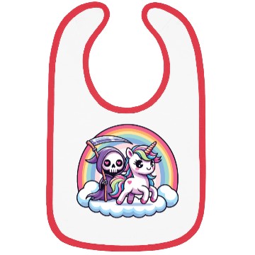 Discover Cute Reaper And Unicorn Rainbow Bibs