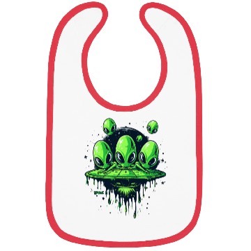 Discover Funny Flying Saucer Alien Invasion Bibs