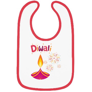 Discover Diwali Design with Lamp & Festive Fireworks Bibs