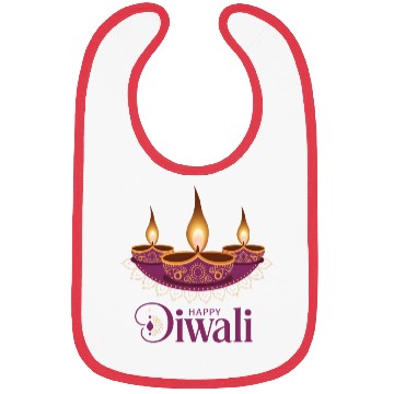 Discover Happy Diwali with Beautiful Diya Lamps Bibs