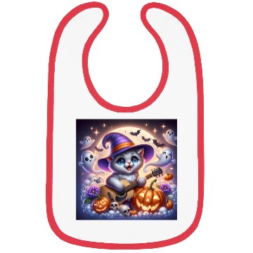 Discover Happy Halloween cute puppy Bibs