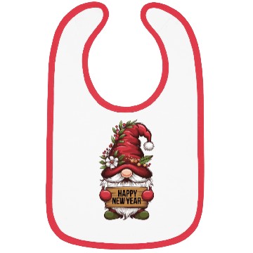 Discover Gnome Elf Happy New Year Bibs