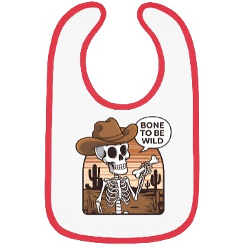 Discover Bone to be Wild Funny Skeleton Wild West Bibs