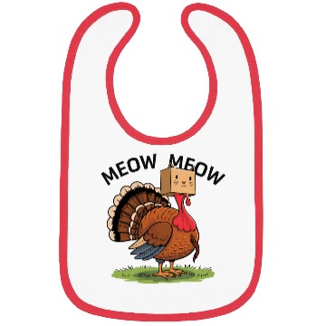 Discover Turkey Funny Fake Cat Meow Thanksgiving Bibs