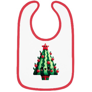 Discover Christmas tree watermelon design Bibs