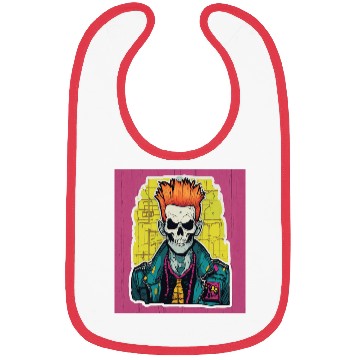 Discover "Neon Punk Skull Art" Bibs