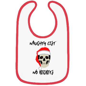 Discover Naughty List No Regrets Santa Skull Bibs