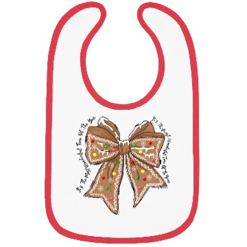 Discover Gingerbread Croquette Bow DTF transfer Bibs