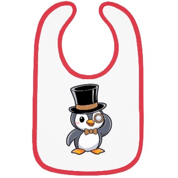 Discover Classy Penguin with Top Hat and Monocle Bibs