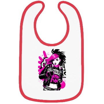Discover Urban Punk Street Art with Neon Pink Accents Bibs