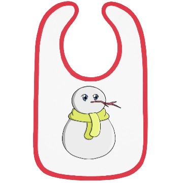 Discover Snowman wearing a yellow scarf Bibs