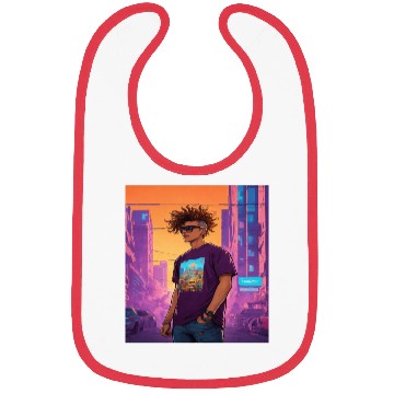 Discover "Edgy Cyberpunk Street Style Portrait Art" Bibs