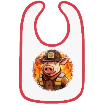 Discover Firefighter pig Bibs