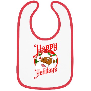 Discover Happy Holidays African American Black Santa Claus Bibs