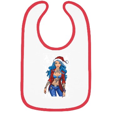 Discover 03 Sexy Christmas Woman Blue Hear Deer Tattoos Bibs