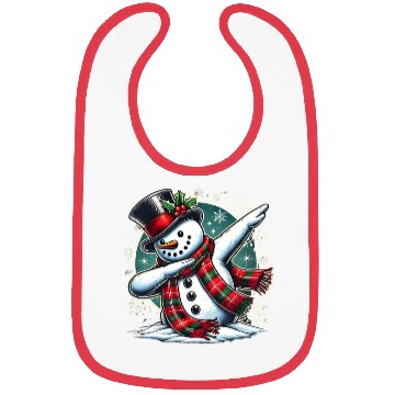 Discover Festive Dabbing Snowman for Holiday Fun Bibs