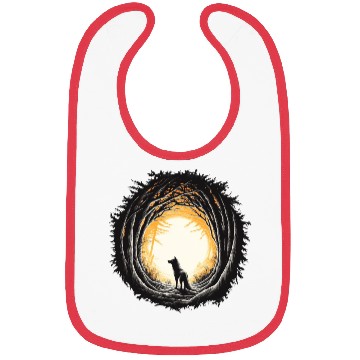 Discover Wolf In Forest Silhouette Bibs