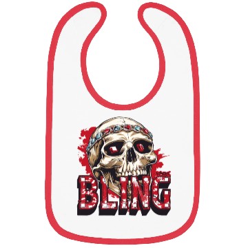 Discover Diamond and Ruby Bling Skull Bibs