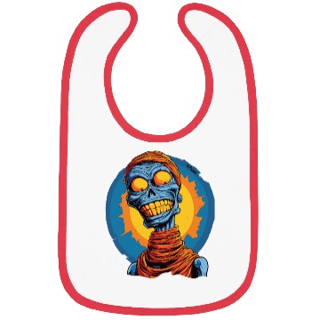 Discover Blue and Funny Cartoon Skeleton Skull Mummy Bibs