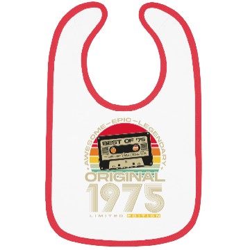 Discover Vintage 1975 born Retro 50th birthday Bibs