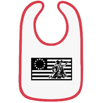 Discover 1776 Militia Skull Flag LIKE US ON FB #USAPatriot Bibs