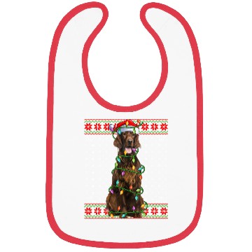 Discover Irish Setter Dog Ugly Christmas Lights Bibs