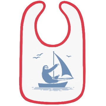 Discover Sloth Sailboat Sailing Minimalist Silhouette Bibs