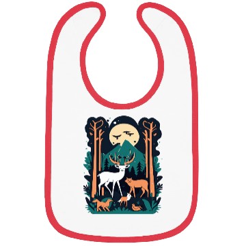 Discover Enchanted Forest Wildlife Scene – Nature Adventure Bibs