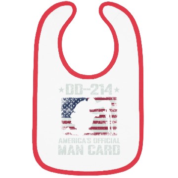 Discover DD-214 America's Official Man Card Veteran Pride Bibs