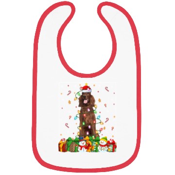 Discover Irish Setter Dog Christmas Lights Bibs
