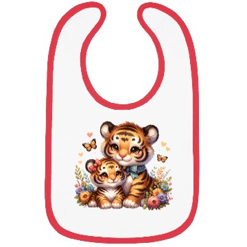 Discover Adorable Tiger Cubs Surrounded by Butterflies and Bibs