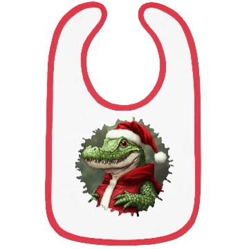 Discover Crocodile Santa Claus Bibs