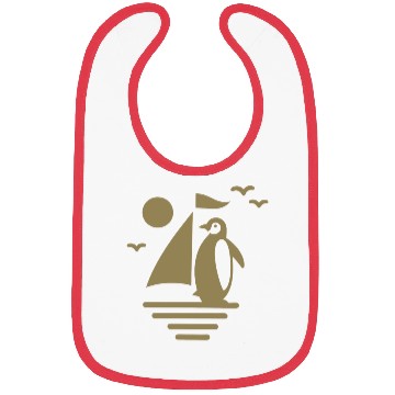 Discover Penguin Sailboat Silhouette Minimalist Bibs