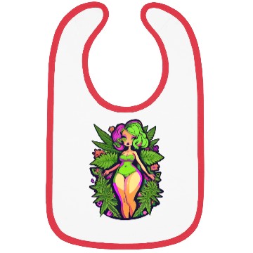 Discover Bud Goddess Marijuana Babe Cartoon Bibs