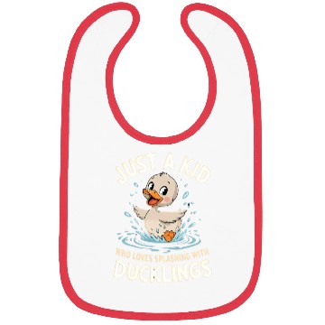 Discover Just a Kid Who Loves Splashing with Ducklings Bibs