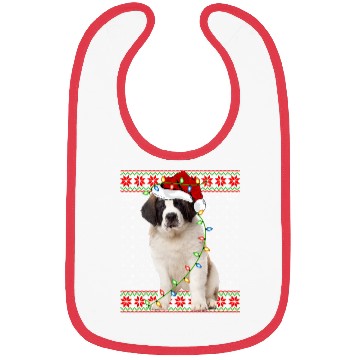 Discover Saint Bernard Dog Ugly Christmas Lights Bibs