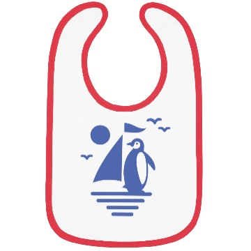 Discover Penguin Sailboat Silhouette Minimalist Bibs