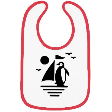 Discover Penguin Sailboat Silhouette Minimalist Bibs