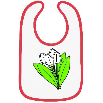 Discover White Tulips Bouquet Spring Summer Beauty Flowers Bibs