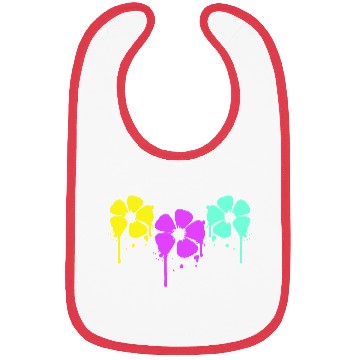Discover Flowers Colorful Graffiti Drop Spray Spring Summer Bibs