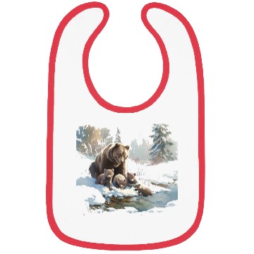 Discover Retro 399 Grizzly Bears Wilderness Scene 90s Bibs