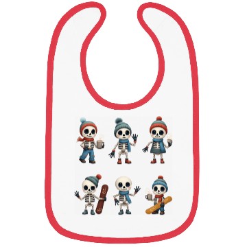 Discover Kawaii Skeleton Winter Collection | Cute Merch Bibs